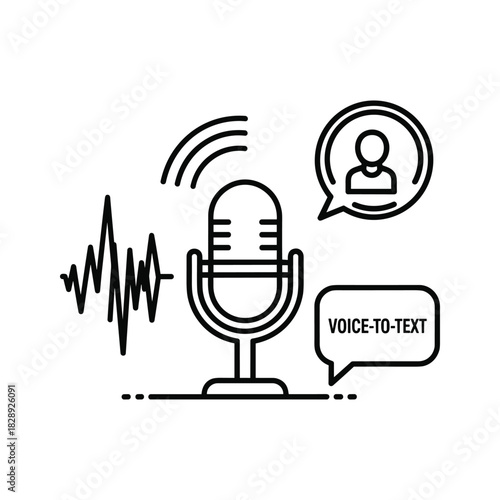 Voice to text technology with microphone signal for audio transcription software