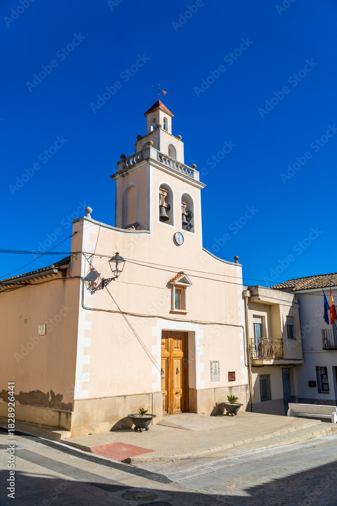 Obraz premium Small church in Benisuera town, in Vall d'Albaida, Comunidad Valenciana (Spain)