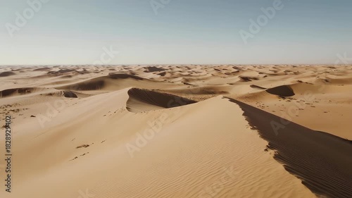 Aerial View of Endless Sand Dunes in a Vast Desert Landscape