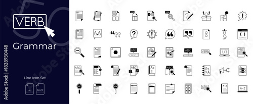 Grammar Duotone Editable Icons set