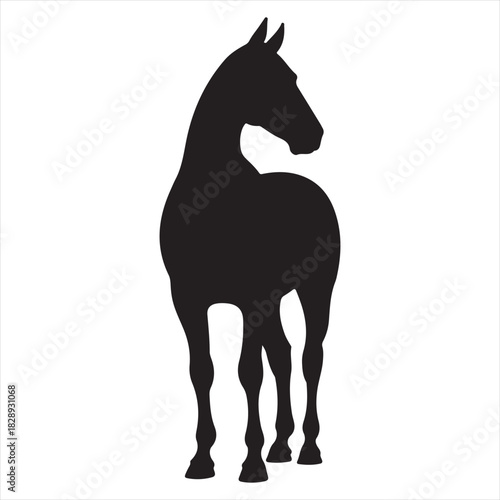 Stylized Horse Silhouette with Optical Leg Illusion