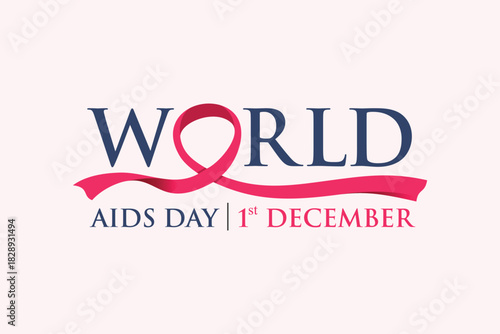 World AIDS or HIV banner design template for December 1st