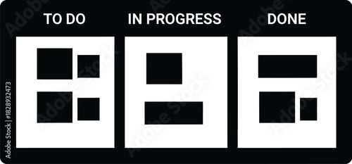 Kanban board visually representing project stages: To Do, In Progress, and Done.