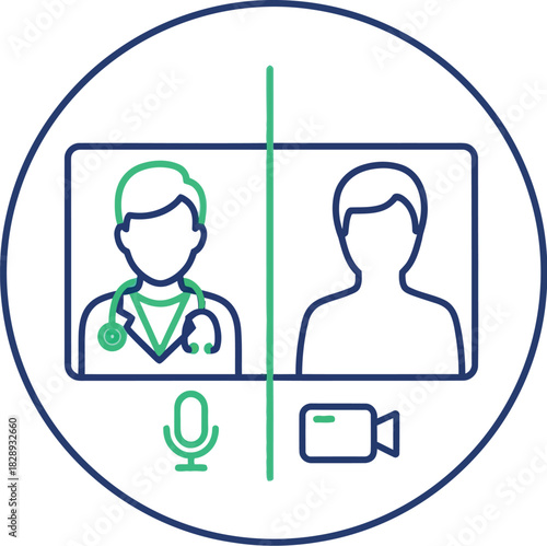 Doctor consults with patient remotely via video call for healthcare assistance.