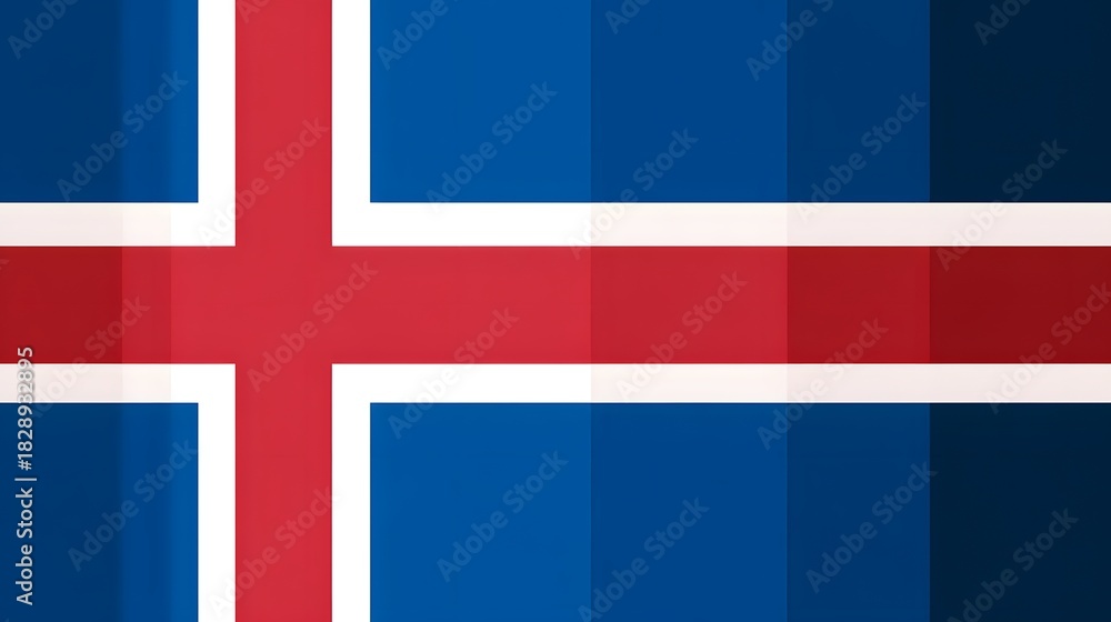 Fototapeta premium Iceland Flag Vector Illustration Vibrant National Identity Graphic Design Resource