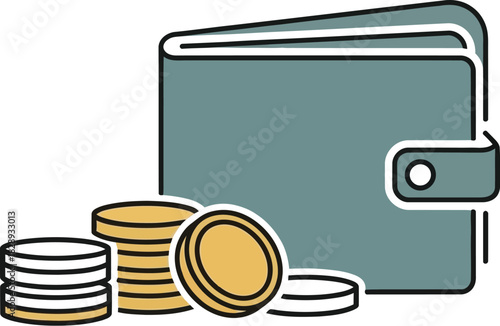 Wallet with stacks of coins symbolizing financial savings and wealth accumulation