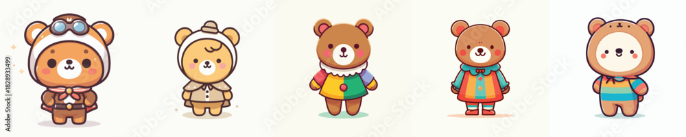 Fototapeta premium cute bear vector in cute costume