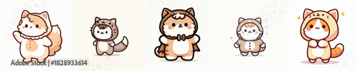 cute cat vector in cute costume