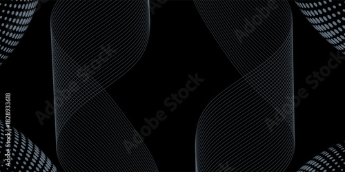 A modern and beautiful abstract vector banner with wavy gray lines. Vector illustration. eps 10