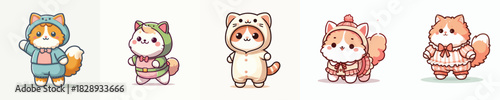 cute cat vector in cute costume