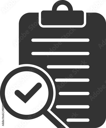 clipboard icon vector with search check mark icon and Clipboard icon, checklist icon for trust or like icon
