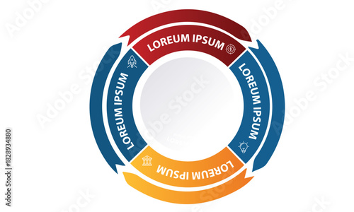 Collection of vector circle chart infographic templates for presentations, advertising, layouts, annual reports.4 options, steps, parts	
