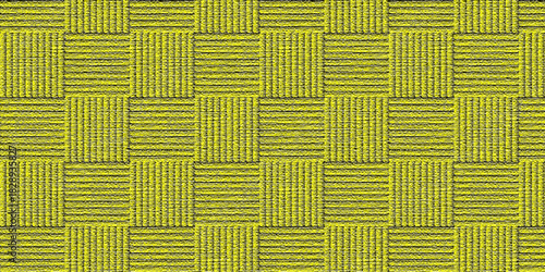 Seamless woven bamboo mat texture in brown and beige, a natural wicker craft pattern for wall or floor backdrop design