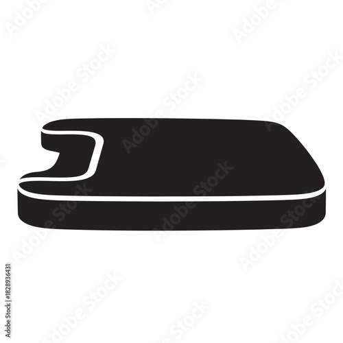 Black and white ironing board vector icon simple flat design element isolated on white background