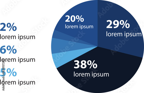 Collection of vector circle chart infographic templates for presentations, advertising, layouts, annual reports. 7 options, steps, parts,pie chart