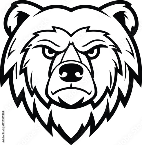 bear face mascot logo silhouette vector illustration
