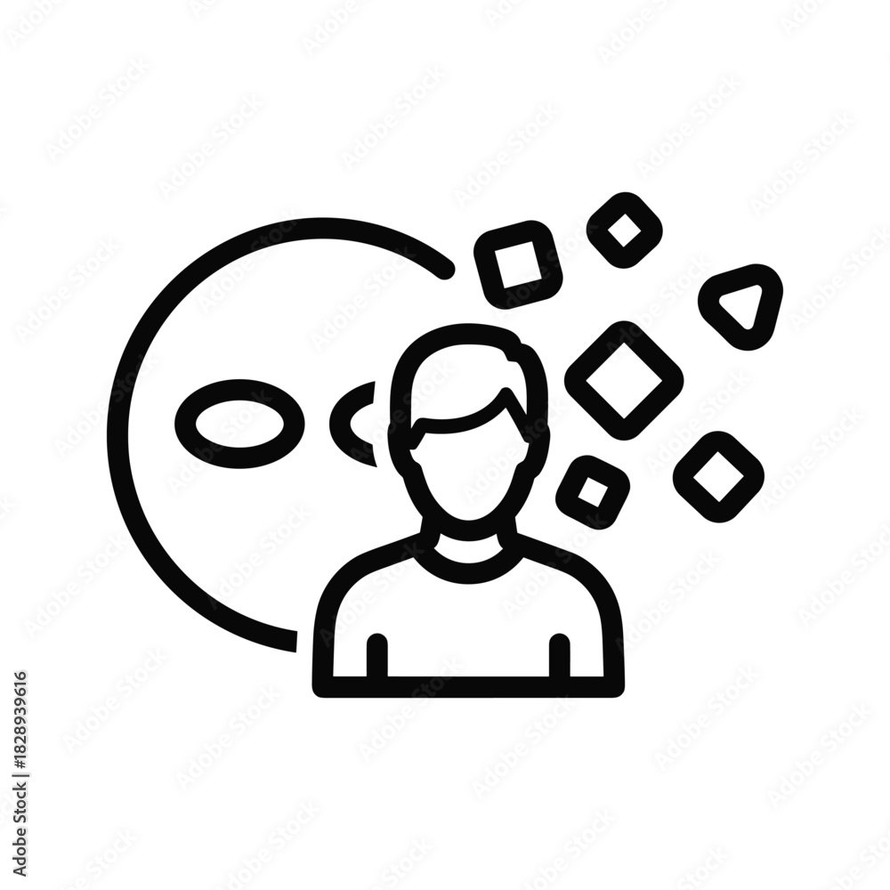 Fototapeta premium User with creative ideas and data visualization icon concept