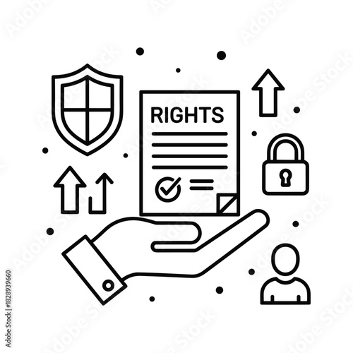 Digital rights security legal protection and data ownership concept