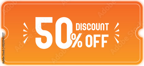 Vibrant Orange 50 Discount Coupon Ticket