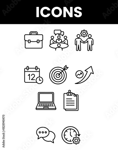 Minimal black-and-white finance icons for business, fintech, banking, and presentations.