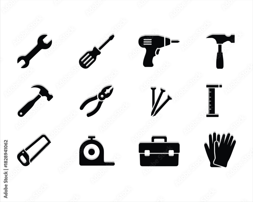 Obraz premium set of tools vector