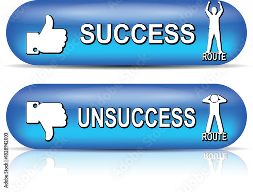 Illustration of thumbs up and down buttons. Vector Thumbs Up and Down Buttons.