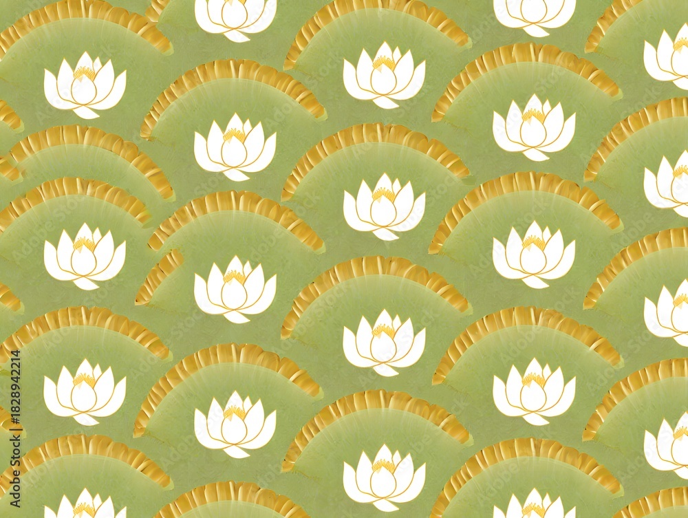 Obraz premium Seamless floral pattern with leaves and flowers background