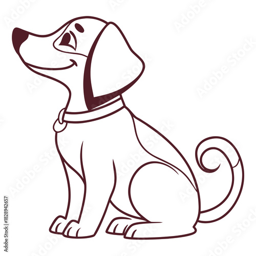 “cute dog outline icon, simple geometric strokes, pet lover design, scalable SVG”