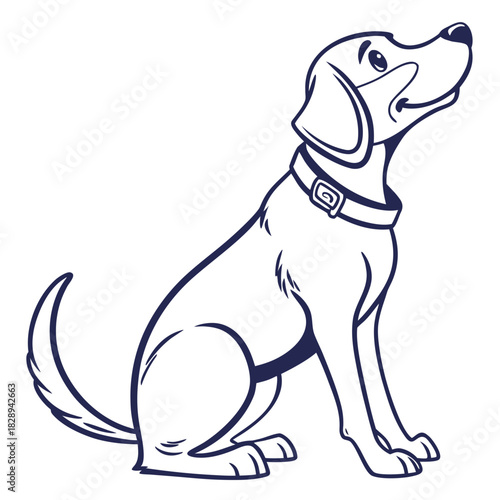 “cute dog outline icon, simple geometric strokes, pet lover design, scalable SVG”