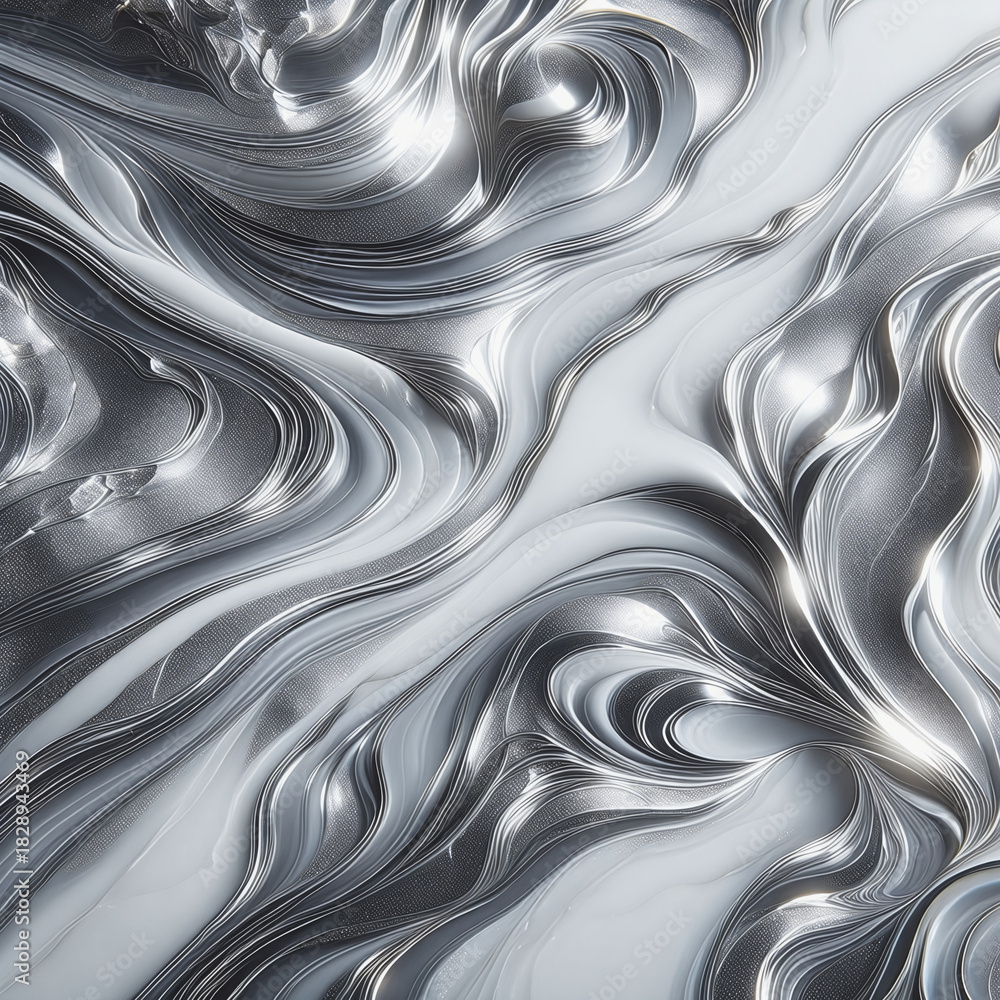 Naklejka premium an abstract texture resembling marble or rock layers in shades of white, gray, silver and gold, creating an effect of luxury and sophistication with characteristic cracks and patterns.