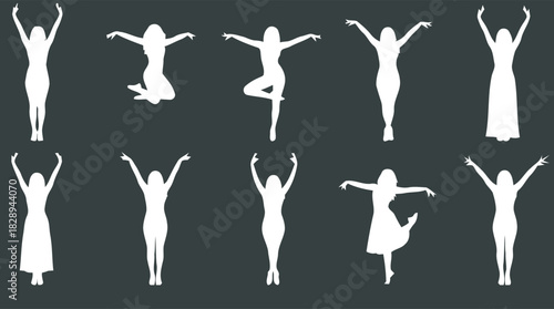 vector silhouettes of women