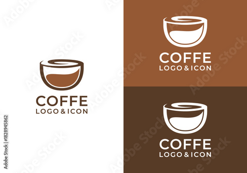 coffee cup logo icon design vector