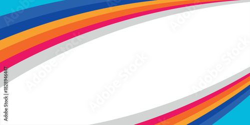 Simple blue and orange geometric business banner design. creative banner design with wave shapes and lines on white background for template.