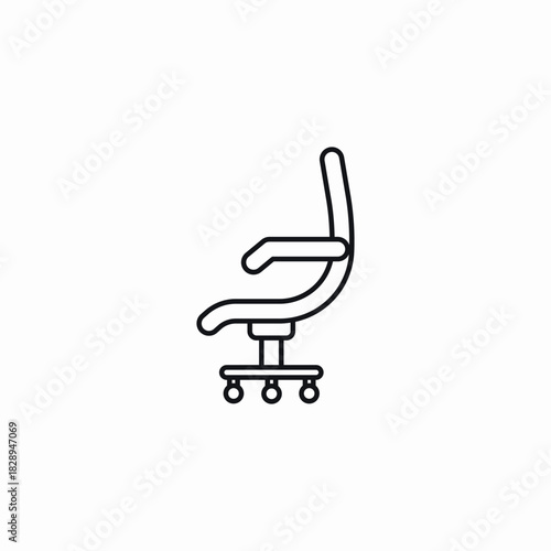 tilted office vhair icon sign vector