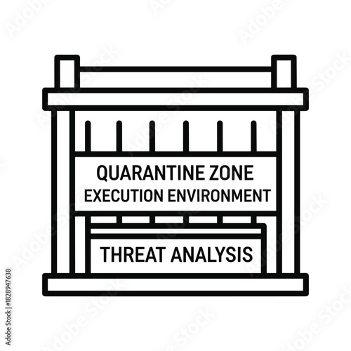Cybersecurity quarantine zone execution environment threat analysis icon