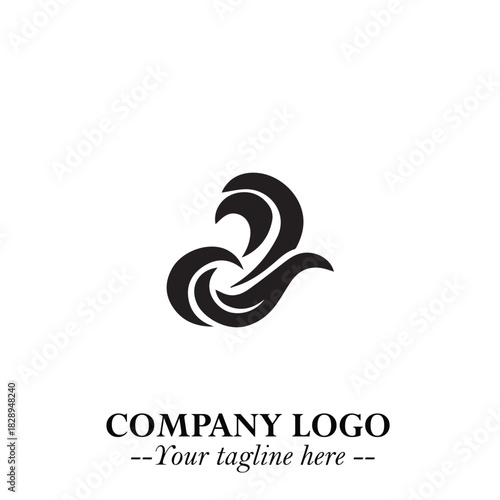Elegant Black Wave Logo Symbol on a Clean White Background for Modern Minimalist Branding Design Art