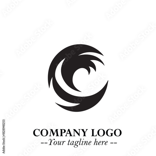 Elegant Black Wave Logo Symbol on a Clean White Background for Modern Minimalist Branding Design Art