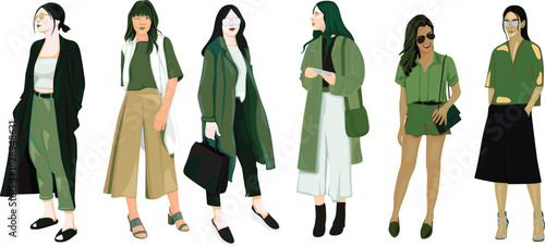 Women's Green Fashion Styles Collection