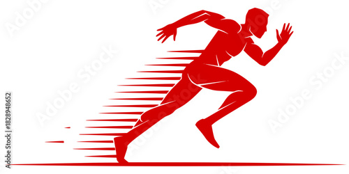 Geometric Sprint Runner Silhouette Logo Vector