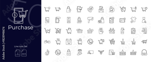 Purchase Line Editable Icons set
