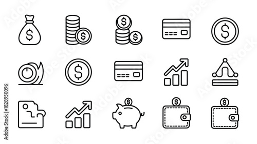 Finance & Banking Line Icons
