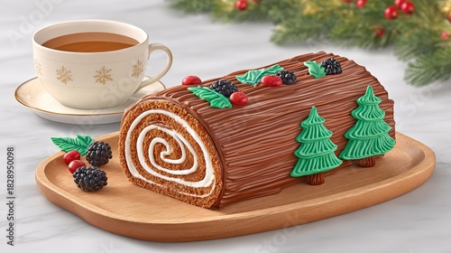 a delectable yule log cake
