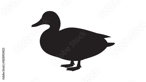 Duck silhouette vector illustration simple flat design isolated on white background