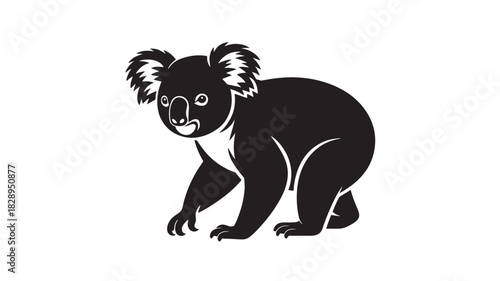 Koala bear vector illustration simple flat design isolated on white background for logo or graphic element