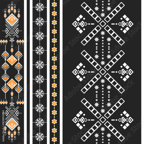 Seamless vintage gold geometric pattern design for fabric, wallpaper, or vector illustration textile ornament.Geometric Ethnic pattern, Native American tribal fabric. blanket rug carpet fashion,cards