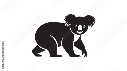 Koala bear vector illustration simple flat design isolated on white background for logo or icon