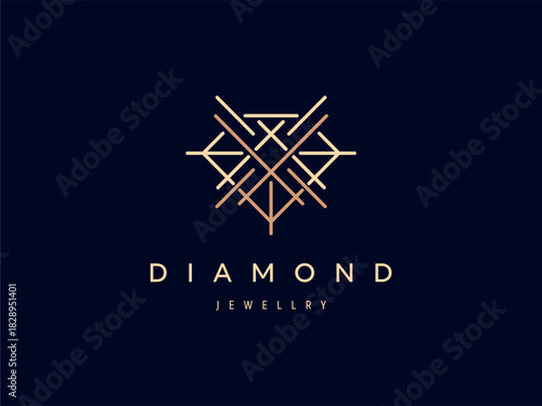 Elegant Line Art Diamond Concept for Jewelry Brand