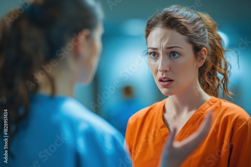 Worried Female Patient Pleading with a Medical Professional