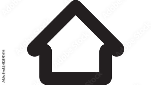 Simple house icon minimalist vector glyph isolated on white background for app and web design
