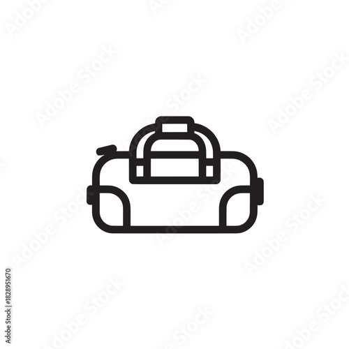 Duffle bag line icon simple vector illustration of travel bag isolated on white background
